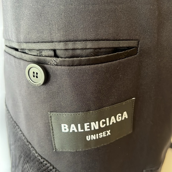 Balenciaga 2020 Signature Logo Overcoat Black sz42 - Picture 7 of 11